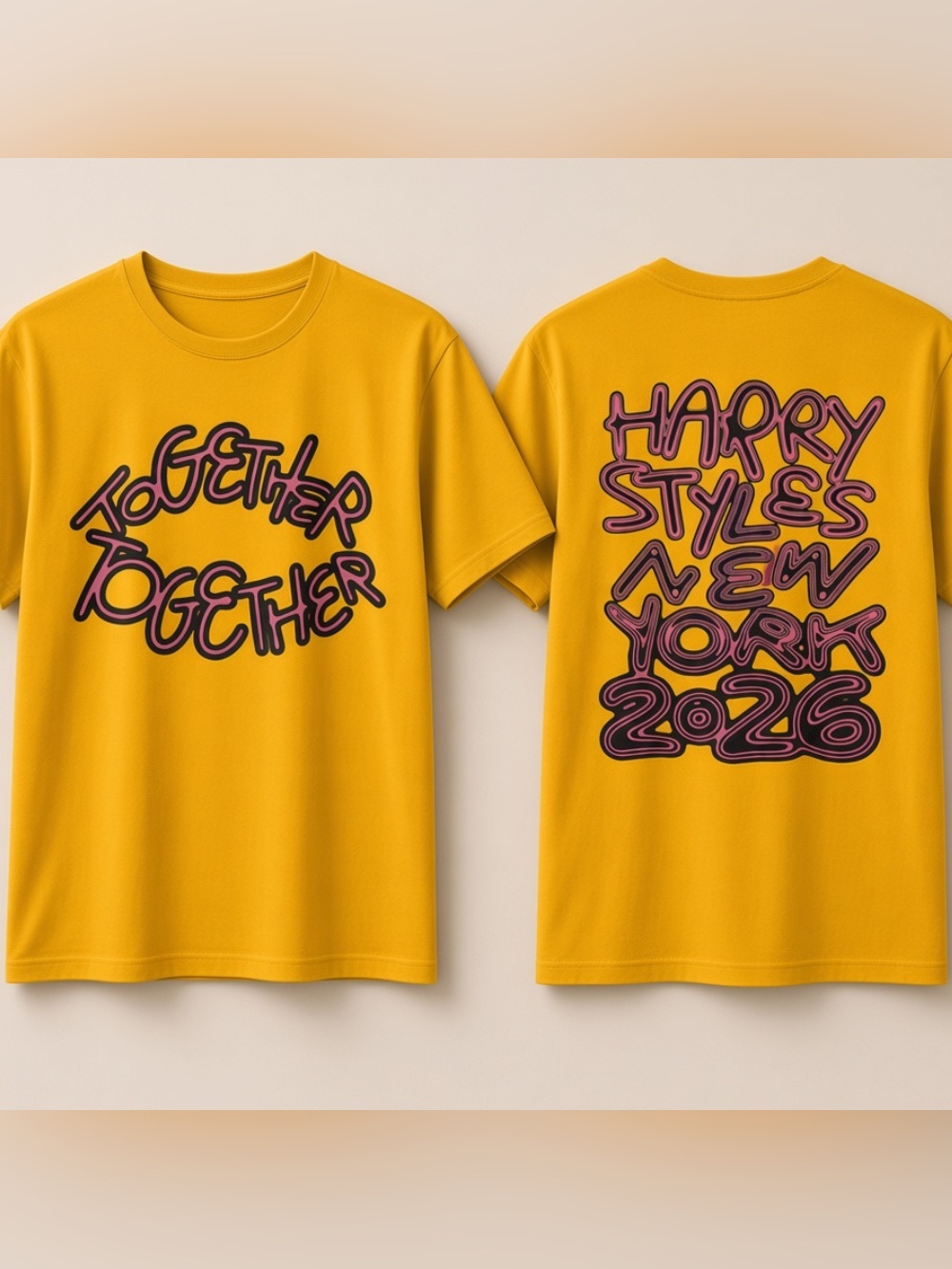 Harry Styles New York 2026 Together Concert Tour Pop Music Yellow T-Shirt